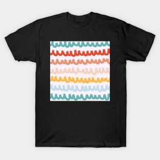 colorful groovy boho aesthetic striped pattern T-Shirt